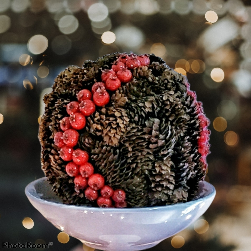 Pinecone ball Christmas decor